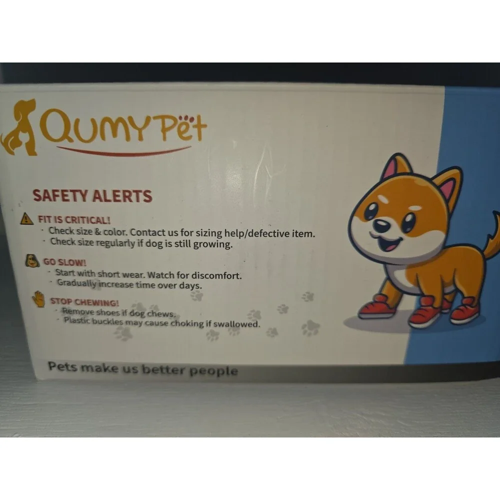 QUMY Dog Shoes for Dogs, Medium Dog Boots & Paw Protectors Size 6 - Black